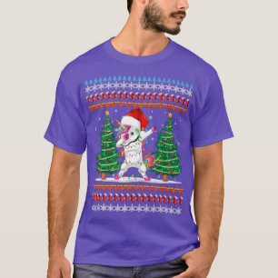 Dabbing Unicorn Santa Sweater Christmas Ugly Kids  T-Shirt