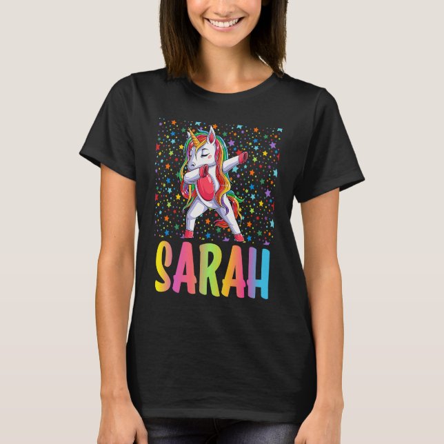 Dabbing Unicorn Sarah T-Shirt (Vorderseite)
