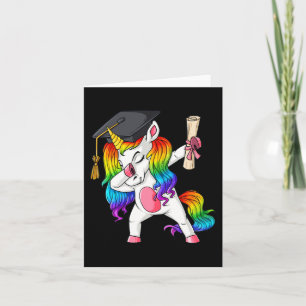 Dabbing Unicorn School Abschluss Dab Girls Kinder  Karte