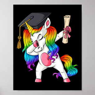 Dabbing Unicorn School Abschluss Dab Girls Kinder  Poster
