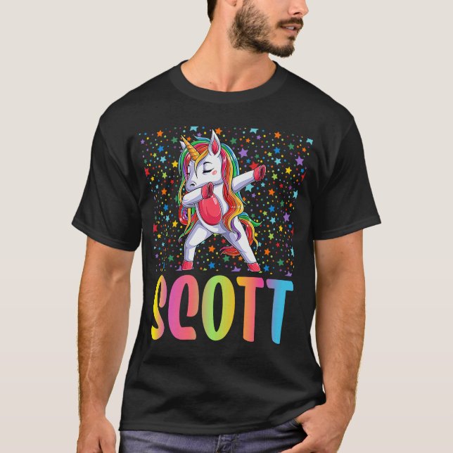 Dabbing Unicorn Scott T-Shirt (Vorderseite)