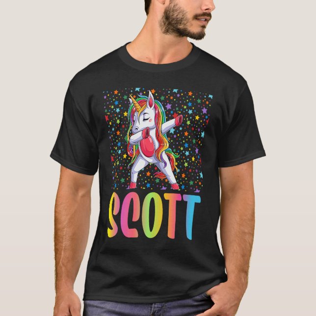 Dabbing Unicorn Scott T-Shirt (Vorderseite)