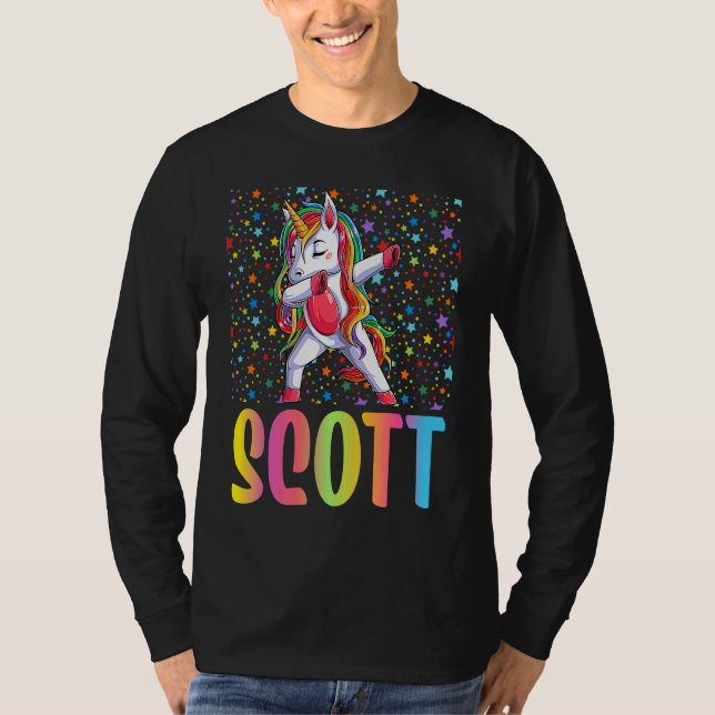 Dabbing Unicorn Scott T-Shirt (Vorderseite)