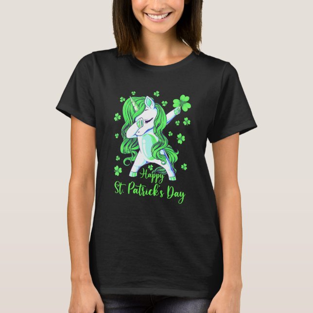Dabbing Unicorn Shamrocks It's St Patricks Day & M T-Shirt (Vorderseite)