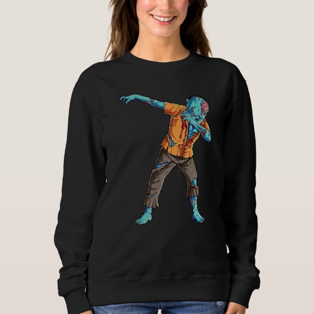 Dabbing Unicorn Skeleton Halloween Girls Dab Sweatshirt (Vorderseite)