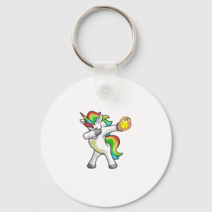 Dabbing Unicorn Softball Player Funny Dab Dance Ra Schlüsselanhänger