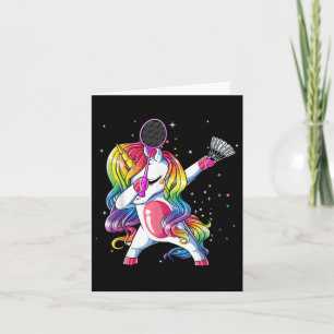 Dabbing Unicorn Spielen Badminton Player Lover Mat Karte