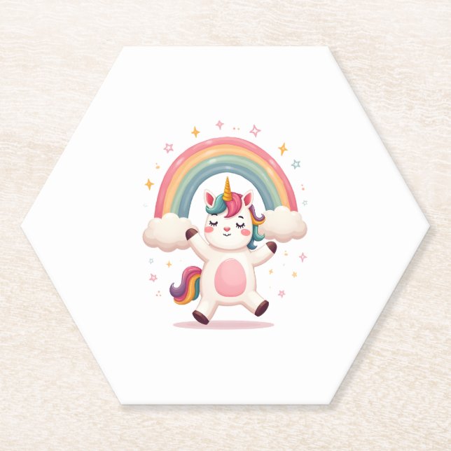 Dabbing Unicorn T Shirt - Funny Dab Dance Rainbow  Untersetzer (Vorderseite)