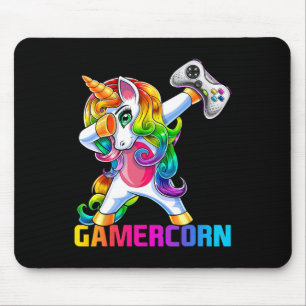 Dabbing Unicorn Video Game Controller Gamer Girl Mousepad