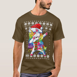 Dabbing Unicorn Weihnachten Weihnachten hässlich T-Shirt