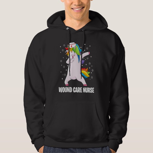 Dabbing Unicorn  Wound Care Nurse Wound Ostomy Nur Hoodie (Vorderseite)