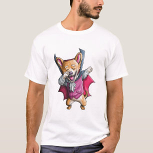 Dabbing Vampir Corgi Süßer Halloween Corgi Lustig T-Shirt