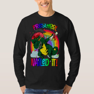 Dabbing Vorschule Vorstufe K Dinosaurier Rex Absch T-Shirt