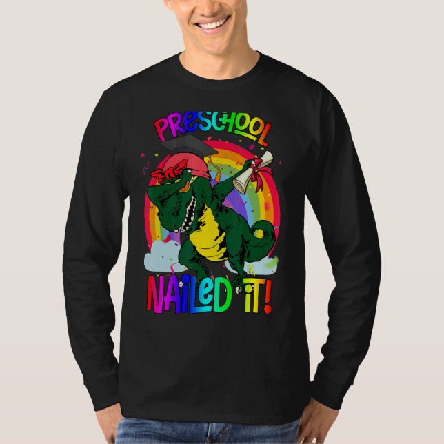 Dabbing Vorschule Vorstufe K Dinosaurier Rex Absch T-Shirt (Vorderseite)