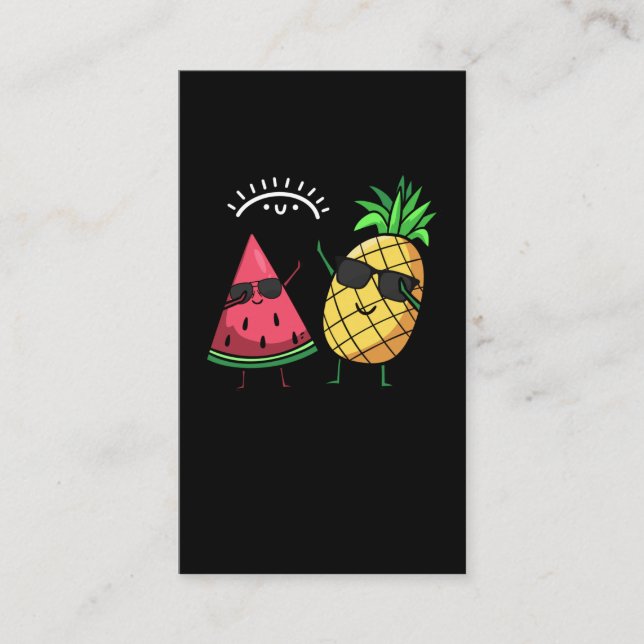 Dabbing Watermelon Ananas Kawaii Sommer Früchte Visitenkarte (Vorderseite)