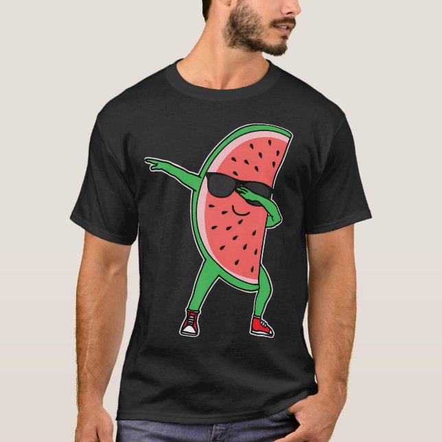 Dabbing Watermelon Kawaii Dab Summer Fruchtmelon L T-Shirt (Vorderseite)