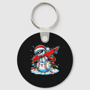 Dabbing Weihnachten Baseball Schneemann Jungen Bas Schlüsselanhänger