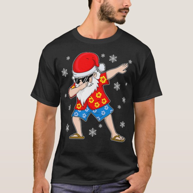 Dabbing Weihnachts Sommer tropisch Hawaiisch X T-Shirt (Vorderseite)