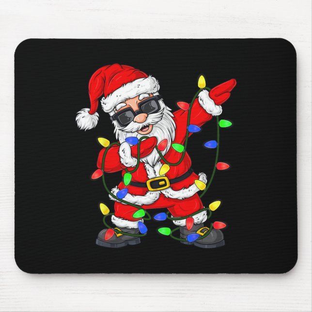Dabbing Weihnachtsbaumleuchten Weihnachtsmänner Ki Mousepad (Vorne)