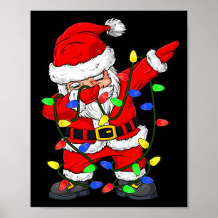 Dabbing Weihnachtsbaumleuchten Weihnachtsmänner Ki Poster