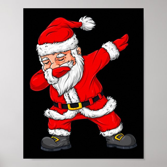 Dabbing Weihnachtsjunge Mädchen Kinder ab Poster (Vorne)
