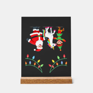 Dabbing Weihnachtsmann Elf Einhorn Weihnachten Kin Acrylschild