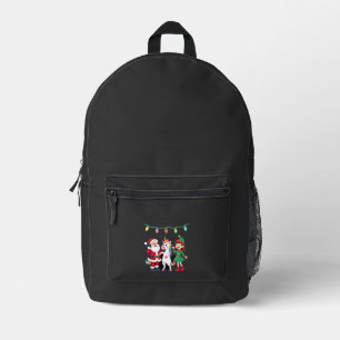 Dabbing Weihnachtsmann Elf Einhorn Weihnachten Kin Bedruckter Rucksack