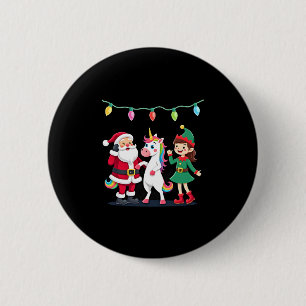 Dabbing Weihnachtsmann Elf Einhorn Weihnachten Kin Button