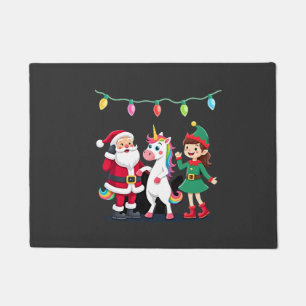 Dabbing Weihnachtsmann Elf Einhorn Weihnachten Kin Fußmatte
