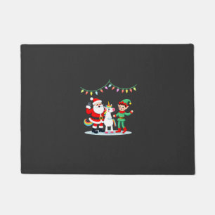 Dabbing Weihnachtsmann Elf Einhorn Weihnachten Kin Fußmatte