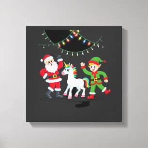 Dabbing Weihnachtsmann Elf Einhorn Weihnachten Kin Leinwanddruck