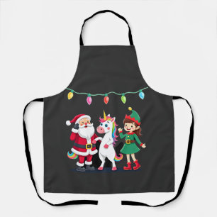 Dabbing Weihnachtsmann Elf Einhorn Weihnachten Kin Schürze