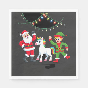 Dabbing Weihnachtsmann Elf Einhorn Weihnachten Kin Serviette