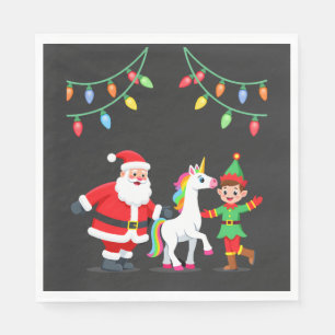 Dabbing Weihnachtsmann Elf Einhorn Weihnachten Kin Serviette