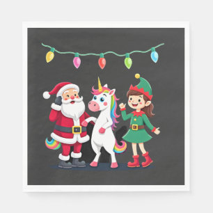 Dabbing Weihnachtsmann Elf Einhorn Weihnachten Kin Serviette