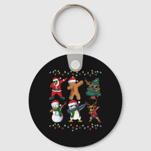 Dabbing Weihnachtsmann-Elfen-Freunde Weihnachten J Schlüsselanhänger