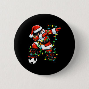 Dabbing Weihnachtsmann Fußball Weihnachtsbeleuchtu Button
