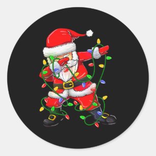 Dabbing Weihnachtsmann Lustige Weihnachtshemden Fr Runder Aufkleber