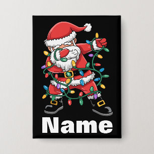 Dabbing Weihnachtsmann Lustiges Personalisiertes W Button