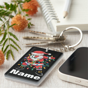 Dabbing Weihnachtsmann Lustiges Personalisiertes W Schlüsselanhänger