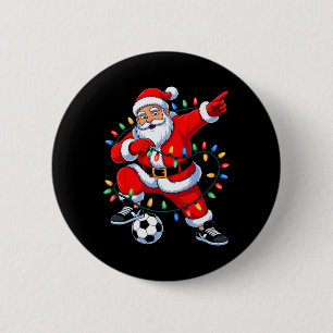 Dabbing Weihnachtsmann Xmas Lichter Fußball Weihna Button