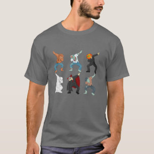 Dabbing Werewolf Zombie Vampire Ghost Halloween Co T-Shirt