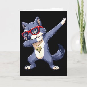 Dabbing Wolf Coole rote Sonnenbrille Tiere Wölfe L Karte