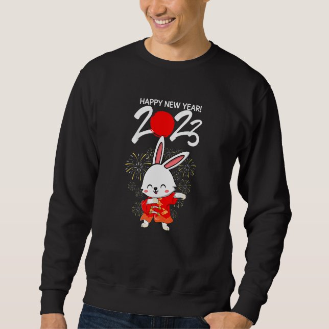 Dabbing Year Of The Rabbit Happy Chinese New Year  Sweatshirt (Vorderseite)