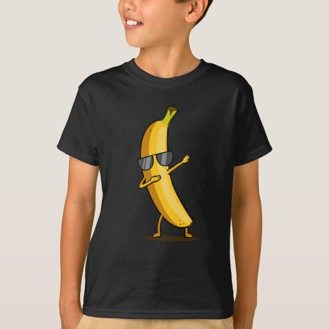 Dabbing Yellow Banana ab Funny Dancing Frucht T-Shirt (Vorderseite)