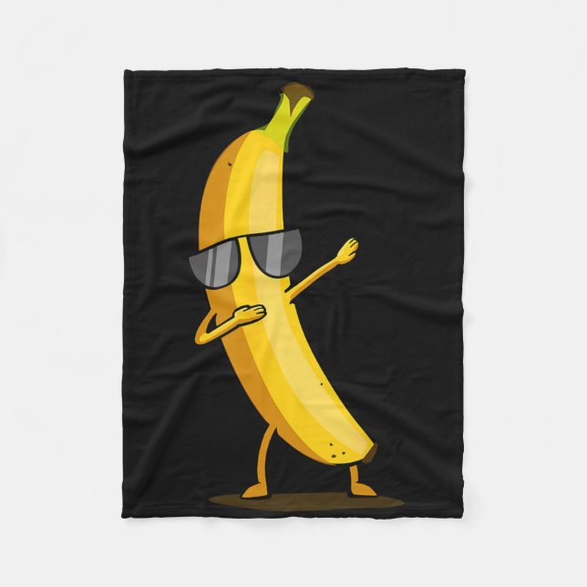 Dabbing Yellow Banana - Dab Funny Dancing Frucht Fleecedecke (Vorderseite)