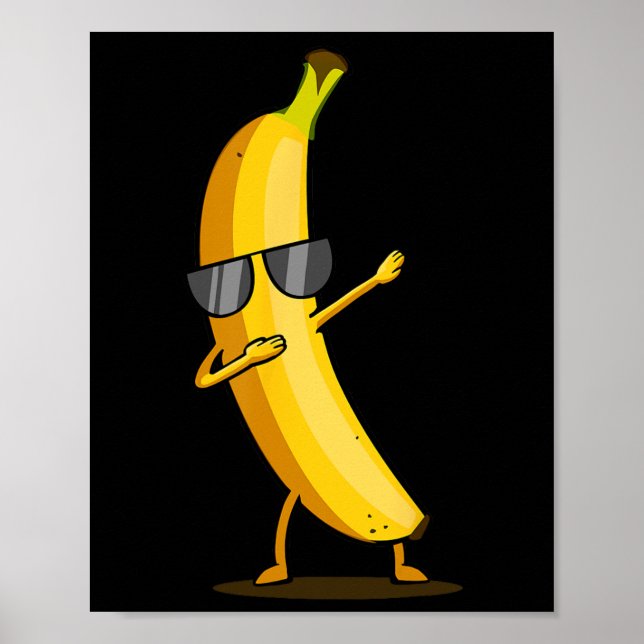 Dabbing Yellow Banana - Dab Funny Dancing Frucht Poster (Vorne)