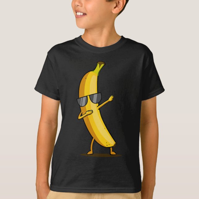 Dabbing Yellow Banana - Dab Funny Dancing Frucht T-Shirt (Vorderseite)