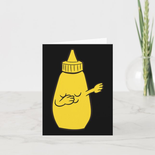 Dabbing Yellow Mustard Squeeze Flasche Funny Danci Karte (Vorderseite)