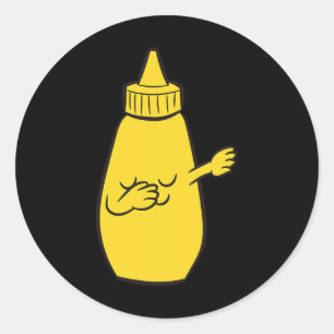 Dabbing Yellow Mustard Squeeze Flasche Funny Danci Runder Aufkleber